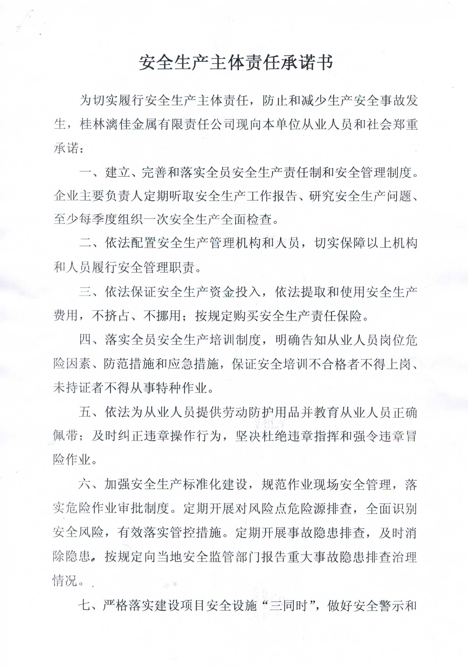 《安全生產(chǎn)主體責(zé)任承諾書》